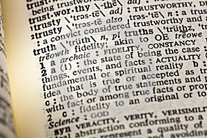 Truth true honest fidelity dictionary book trust