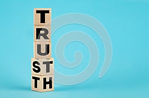 Truth instead of trust. Turns the bones and changes the word Trust to Truth. Business concept