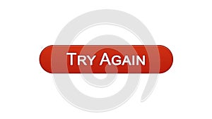 Try again web interface button wine red color, internet site design, support