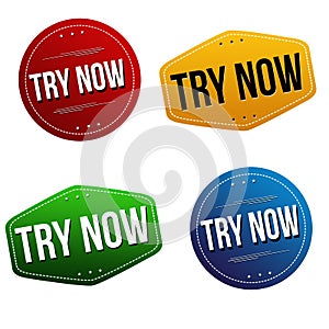 Try now sticker or label set