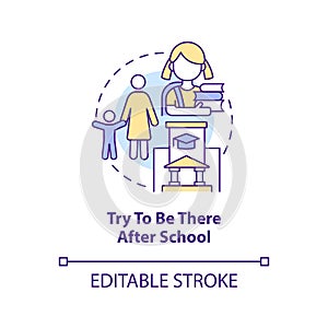 Try to be there after school concept icon