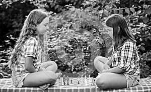 Try to beat me. chess playing sisters. skilled children. turn on your brain. make brain work. early childhood