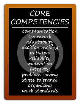 Core competencies blackboard photo