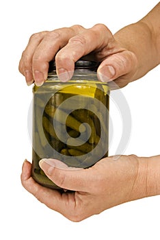 Trying To Open Jar Isolated