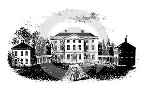 Tryon Palace vintage illustration