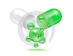 Tryptophan amino acid float out of the capsule.
