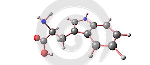 Tryptophan molecular structure isolated on white