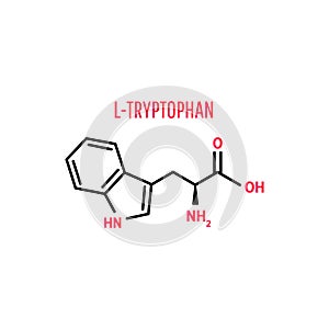 Tryptophan skeletal formula and structure.