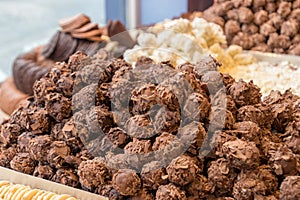 Delicious belgian truffles of Bruges
