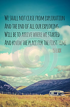 TS Eliot Travel Quote Poster