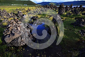 Tsagaan Nuur Lake in the evening, Mongolia