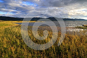 Tsagaan Nuur Lake in the evening, Mongolia