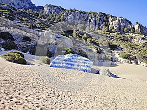 Tsambika beach in Rhodes Island.