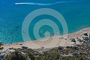 Tsambika beach on the Rhodes island in Greece