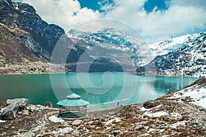 Tsangmo Lake in Sikkim, India photo