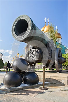 Tsar ÃÂannon and cannonballs in Moscow Kremlin photo