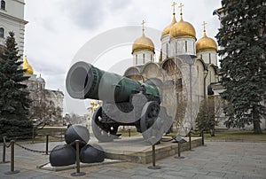 The Tsar cannon at the assumption Cathedral. The Moscow Kremlin