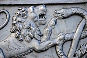 Tsar Cannon King Cannon in Moscow Kremlin, lion head