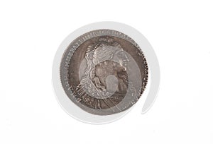 tsarist russian coin isolated on white