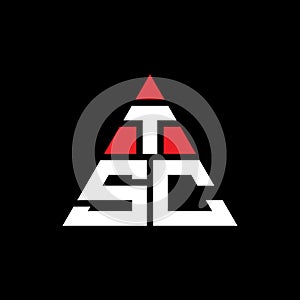 TSC triangle letter logo design with triangle shape. TSC triangle logo design monogram. TSC triangle vector logo template with red