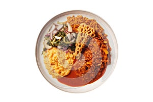 Tsebhi Birsen Ethiopian Cuisine. On A White Plate