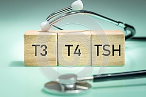 TSH, diagnosis of thyroid diseases, medical examination of t3 and t4, production and secretion of hormones, hypothyroidism or photo