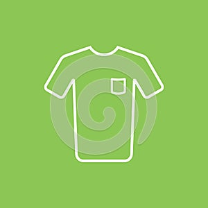 Tshirt icon on green background. Vector illustration.