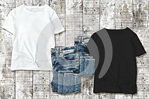 Tshirt mockup Fashion flatlay website online shop social media photo