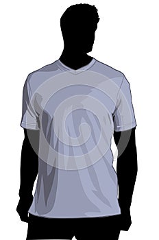 TShirt temlate with V-neck