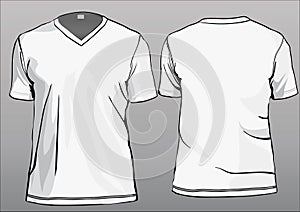 TShirt template with V-neck