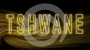 Tshwane Gold glitter lettering, Tshwane Tourism and travel, Creative typography text banner photo