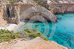 Tsigrado beach, Milos island, Greece photo