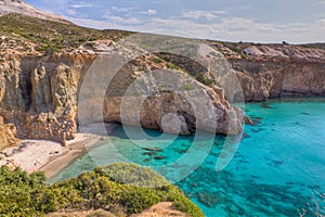 Tsigrado beach, Milos island, Greece photo