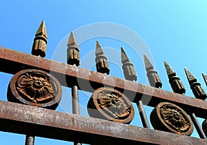 Fence on the Quay street in Tsimlyansk. photo