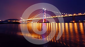 Tsing Ma Bridge at night