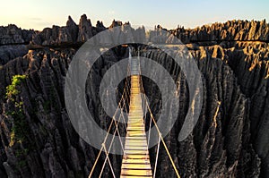 Tsingy canyon bridge