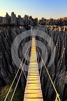 Tsingy rope bridge