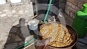 Tsipouro distilation production in Ioannina Greece