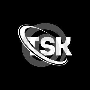 TSK logo. TSK letter. TSK letter logo design. Initials TSK logo linked with circle and uppercase monogram logo. TSK typography for