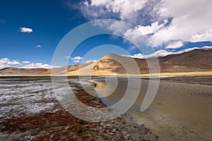 Tso Kar lake in Ladakh, India