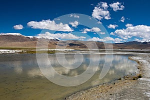 Tso Kar lake in Ladakh, India