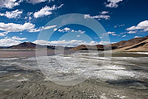 Tso Kar lake in Ladakh, India