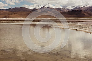 Tso Kar lake in Ladakh, India