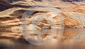 Tso Moriri lake and Himalayas mountains magic panorama