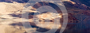 Tso Moriri lake and Himalayas mountains magic panorama