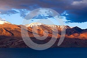 Tso Moriri lake in Ladakh, Jammu and Kashmir, North India.