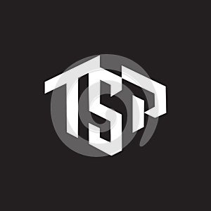 TSP letter logo design on black background. TSP creative initials letter logo concept.TSP letter design photo