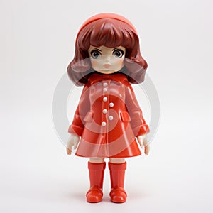 Tsubasa Figure Red Raincoat - Monochromatic Vinyl Toy With Shiny Eyes