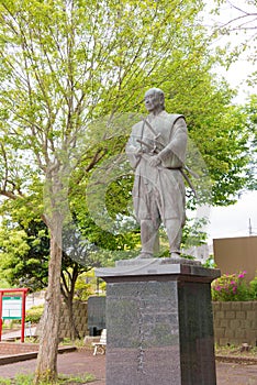 Tsukahara Bokuden Statue in Kashima, Ibaraki Prefecture, Japan. Tsukahara Bokuden 1489 - 1571 was a famous master swordsman .