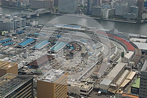 Tsukiji fish market from air